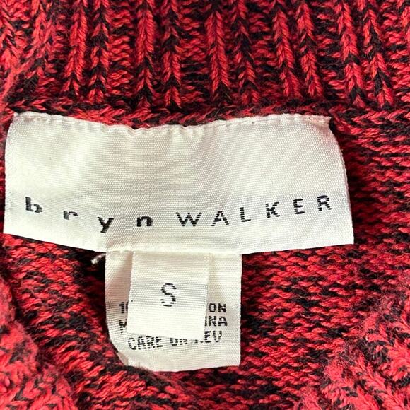 Bryn Walker Red Turtle Neck Oversized Cotton S Sweater Classic Heritage Cabin - Picture 7 of 9